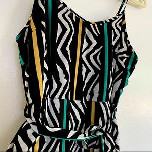 Patterned Dress with Belt